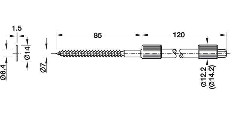 Con Shelf Support 12mm Press Wall