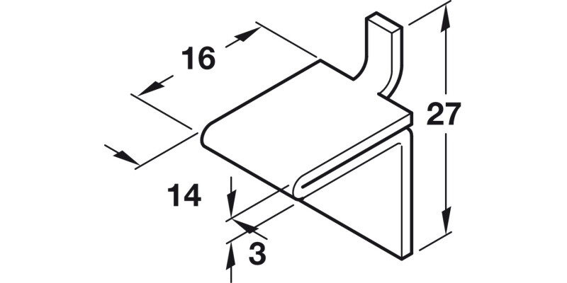 Shelf Support Stud 16x14mm Dbl St SN