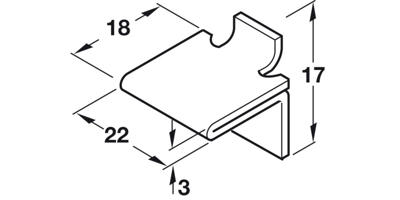 Shelf Support Stud 18x22mm Dbl St SN
