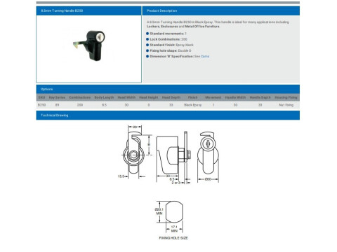 8.5MM TURNING HANDLE B250