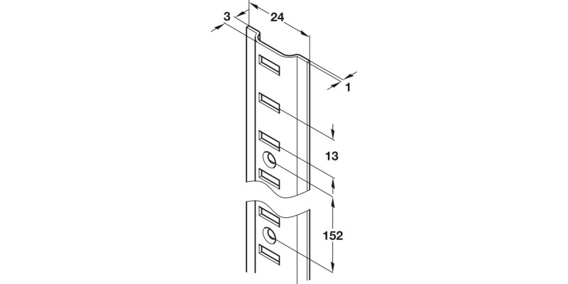 Shelf Support Stud 16x19mm Dbl St EB
