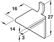 Shelf Support Stud 16x14mm Dbl St EB