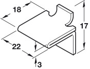 Shelf Support Stud 18x22mm Dbl St Dk Brz