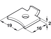 Shelf Support Stud 16x19mm Sgl St Dk Brz