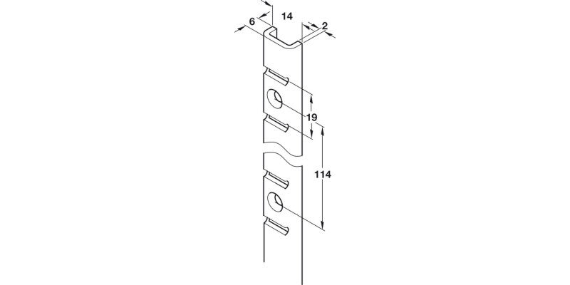 Bookcase Strip U Sec 1829mm St BZP