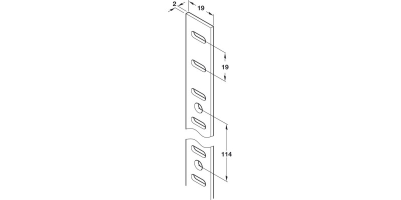 Flat Bookcase Strip 1829mm Steel BZP