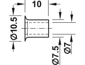 Socket D7.5mm Plug-In St NP
