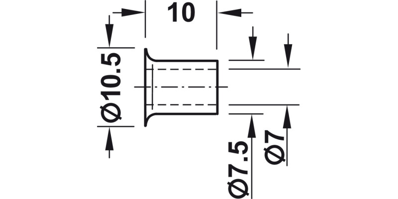 Socket D7.5mm Plug-In St BP