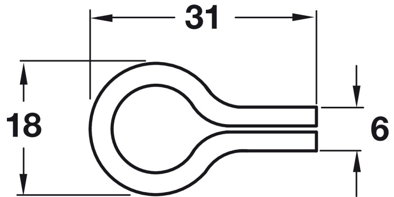 Shelf Support D6mm Loop Plug St EB