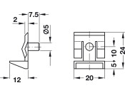 Shelf Support D5mm Plug/Spring Pl Brown