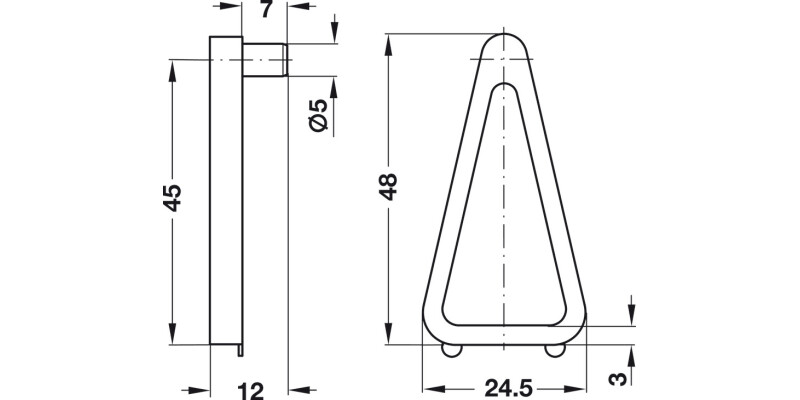 Shelf Retainer D5/19mm Plug Pl White