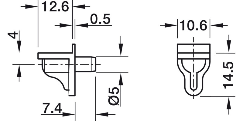 Shelf Support D3mm Plug Galv Trans CLR