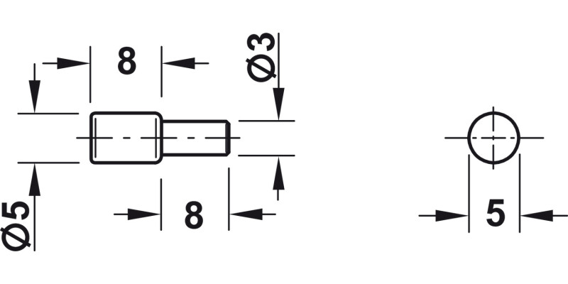 Shelf Support D3mm Plug St NP
