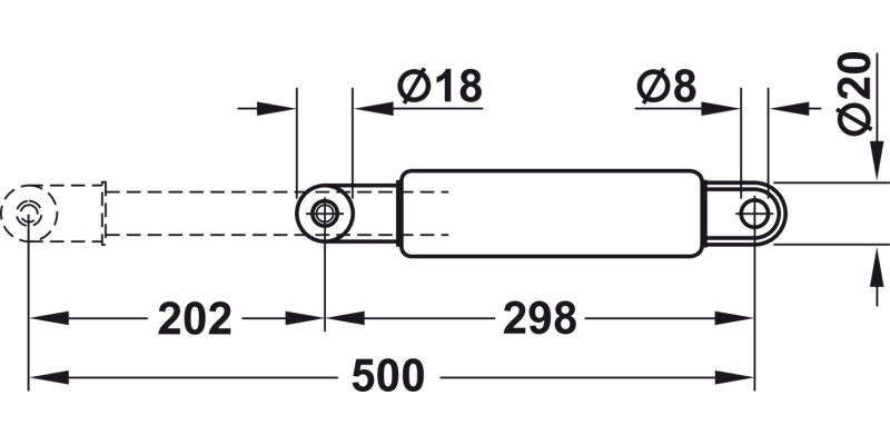 Gas Piston Bed Weight 80kg Force 800N