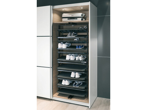 Shoe Rack, Extending and Rotating, for Tall Cabinets