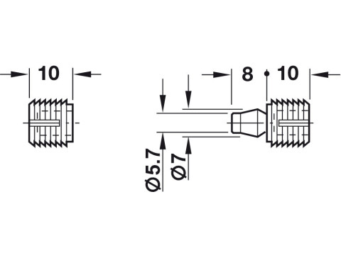 Dowel Connector, Plug-In, Natural-Coloured Nylon