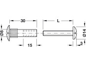 Connecting Screw M6x65-76mm St NP