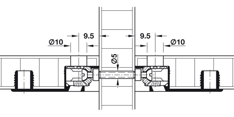 Thread Sleeve M4 5x22mm 28-33mm St Galv