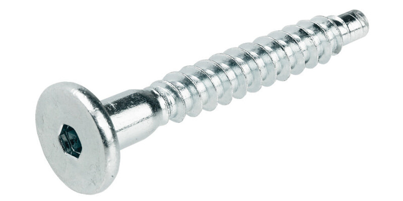 One-Piece Connector, with &Oslash; 15 mm Head, for &Oslash; 5 mm Drill Hole, Confirmat