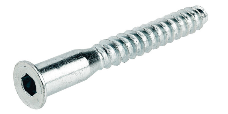 One-Piece Connector, with &Oslash; 10 mm Head, for 5 mm Drill Hole, Confirmat