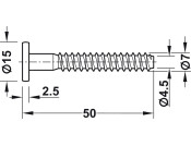Confirmat Scr D15x50mm D5.0mm SW4 St Blk