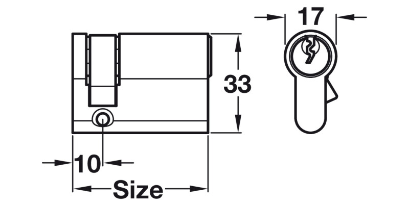 Sgl Profile Cylinder 45mm Brass SC