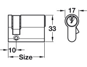 Sgl Profile Cylinder 45mm Brass SC
