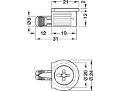 OneFix 1prt Connector D8/16mm Pl Wht/Alu