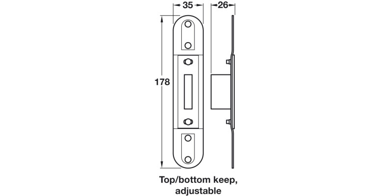 Keep for Multipoint Locks-Top/Btm Adj