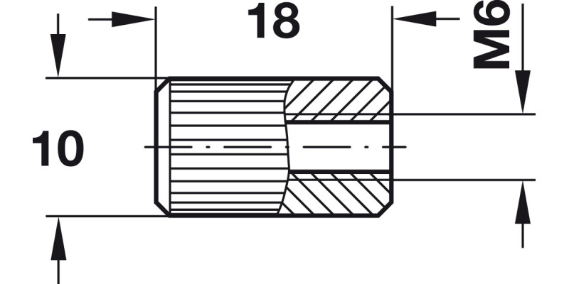 Sleeve Ribbed M6 D10x18mm Pl Wht