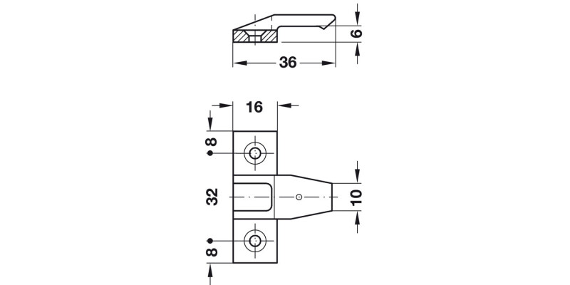 Frame Component, for Screw Fixing, H&auml;fele Pacofix PF-L