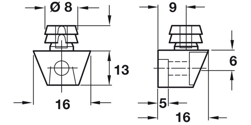 Cabinet Connector D8mm Dowel Pl Brown