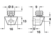 Cabinet Connector D8mm Dowel Pl Brown