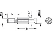 Minifix S200 Con Bolt M6/34mm St Bright