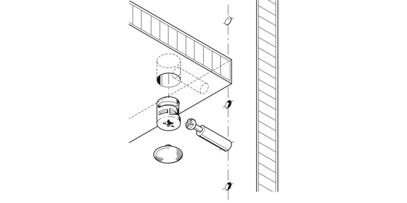 Minifix 15 Housing 15mm wo Rim Nkl Col