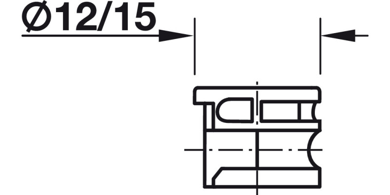 Minifix 15 Housing 18mm wo Rim Bright