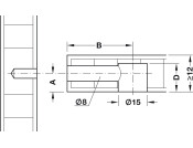 Minifix 15 Housing 18mm wo Rim Bright