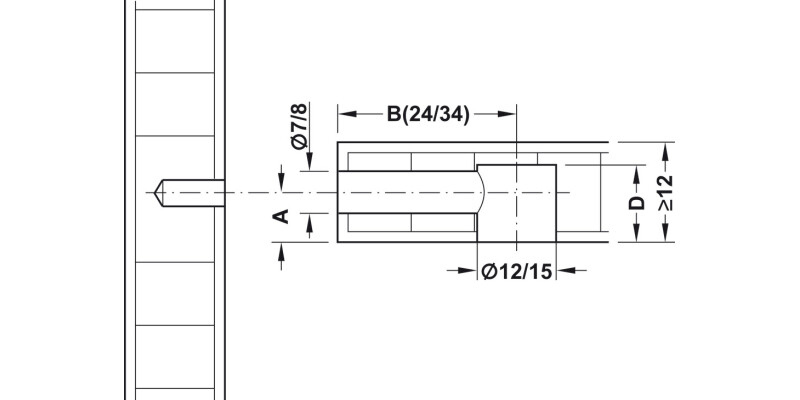 Minifix 15 Housing 18mm wo Rim Bright
