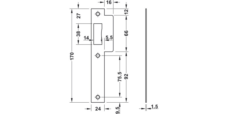 Startec DIN Mortice Latch 55/84mm SSS