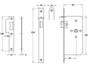 Startec DIN Mortice Latch 55/84mm SSS