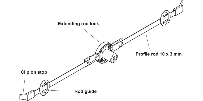 Symo3000 Ext Rod Lockcase DR NP