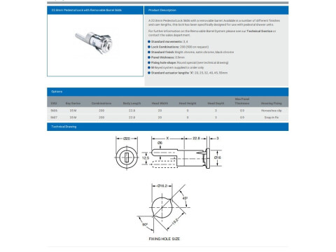PEDESTAL LOCK L&F 5607