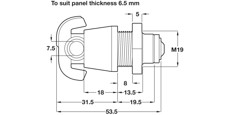 Padlockable Cam Lock 12.2mm Brt Nickel