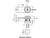 Cylinder Cam Lock 26.0mm PCP Dif Dir.1