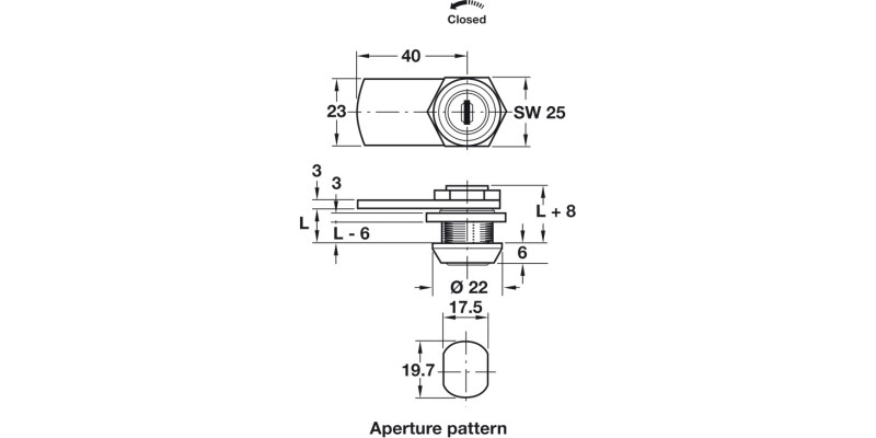 Cylinder Cam Lock 13.0mm PCP FH1 Dir.A