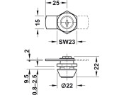 Cylinder Cam Lock 22mm 60-001 Dir.B