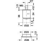 PushButton Cylinder D22mm M5 MNP Differ