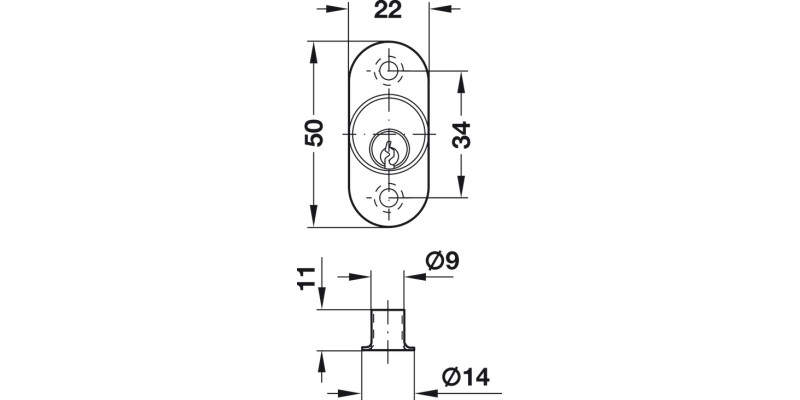 PushButton Cylinder D22mm M5 MNP Differ
