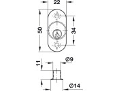 PushButton Cylinder D22mm M5 MNP Differ