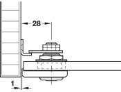 Glass Door Cyl Lever Lock B Diff PNP